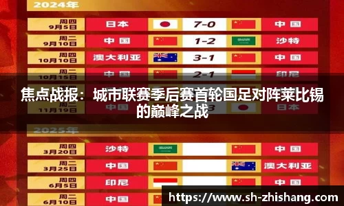 焦点战报：城市联赛季后赛首轮国足对阵莱比锡的巅峰之战